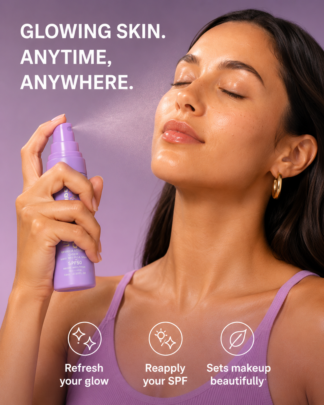 SPF 50+ Hydrating Glow Mist Setting Spray with Pentavitin®️