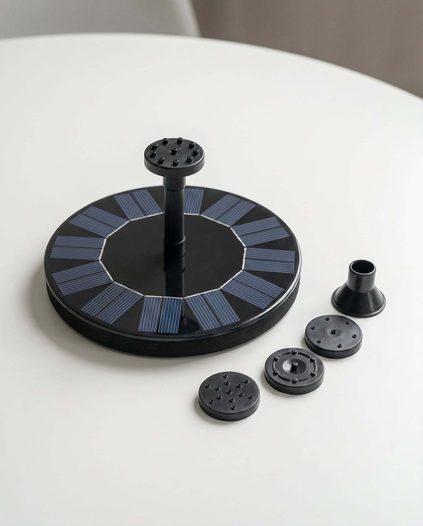 Solar garden fountain kit with nozzle accessories