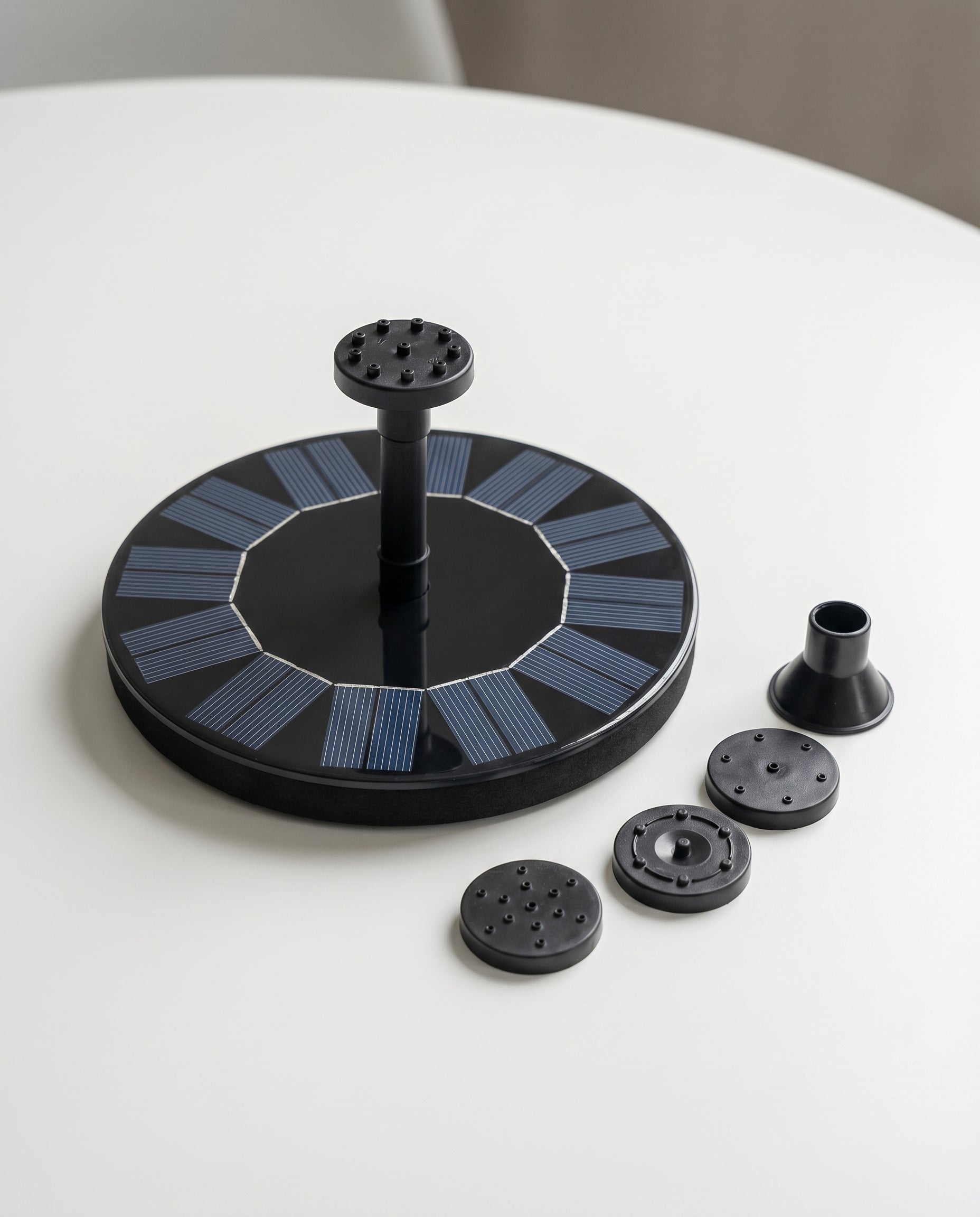 Solar garden fountain kit with nozzle accessories