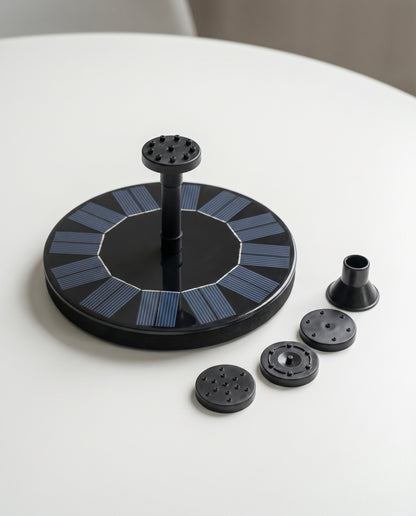 Solar garden fountain kit with nozzle accessories