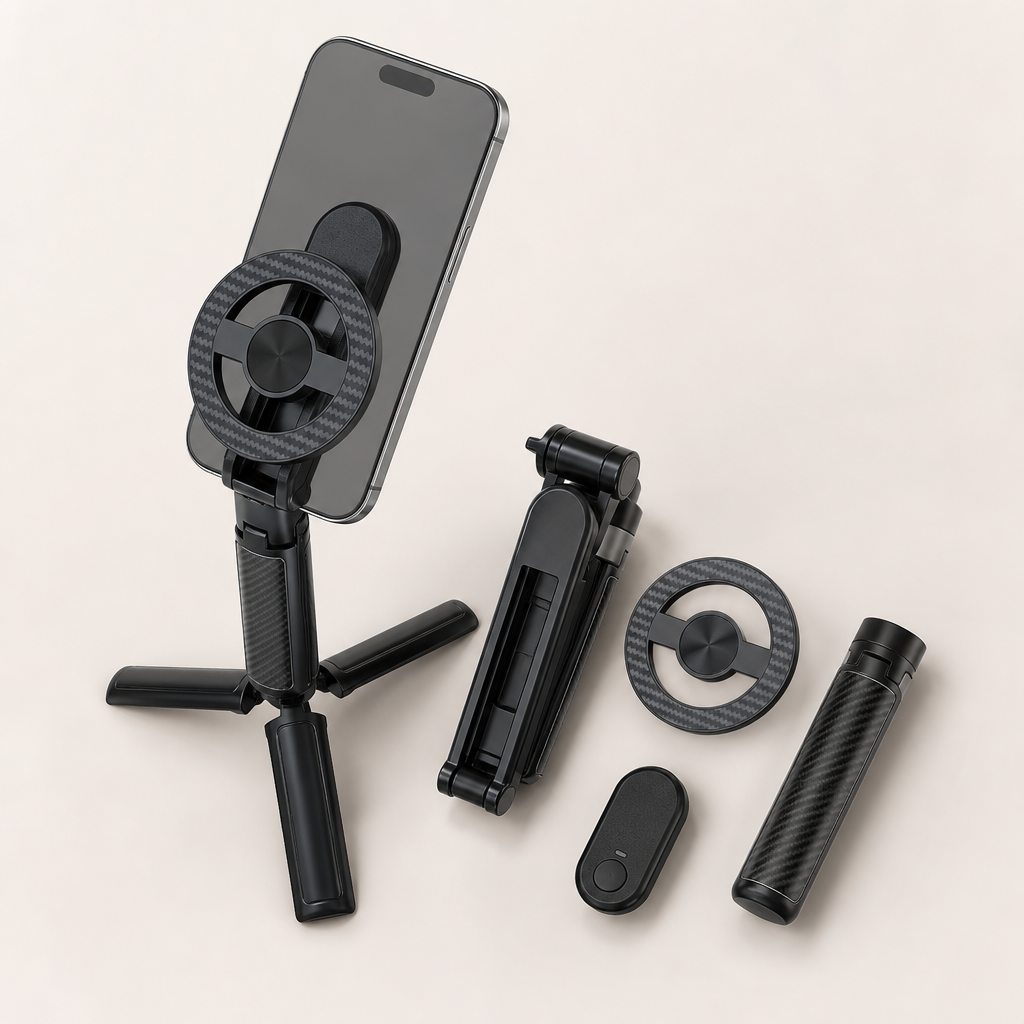 SnapFrame magnetic mechanism and folding stand detail