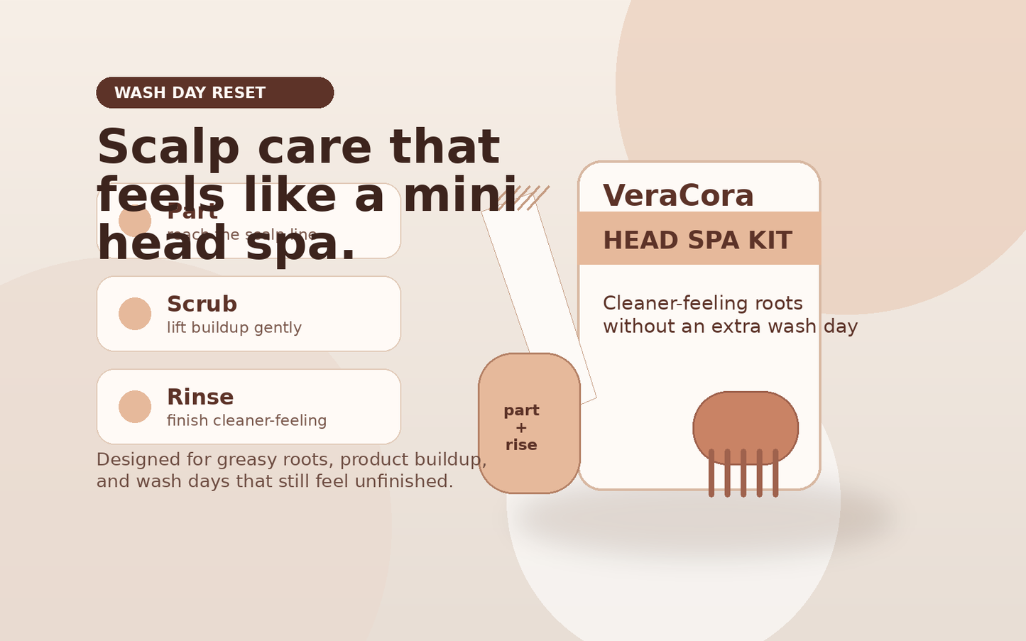 VeraCora Head Spa Kit hero image for cleaner-feeling roots